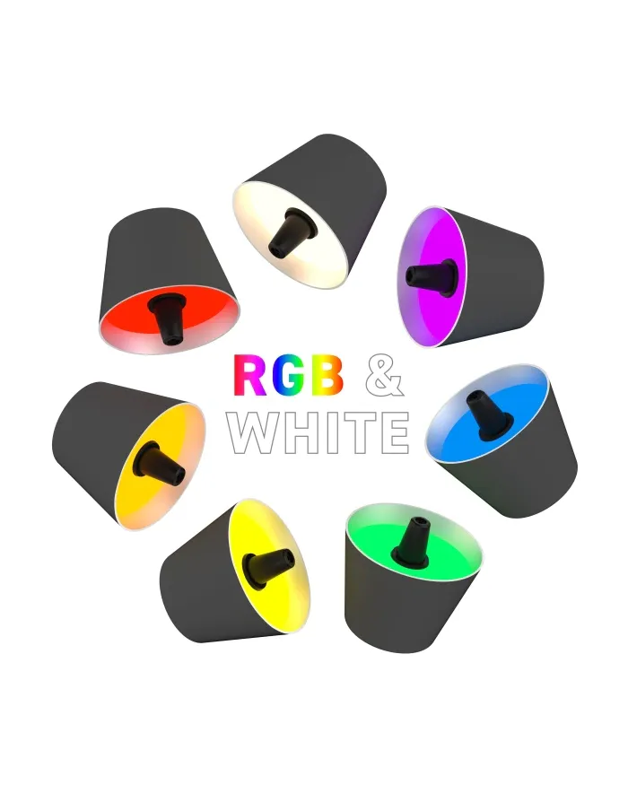 TOP 2.0 - RGB-Akku-Flaschenleuchte anthrazit