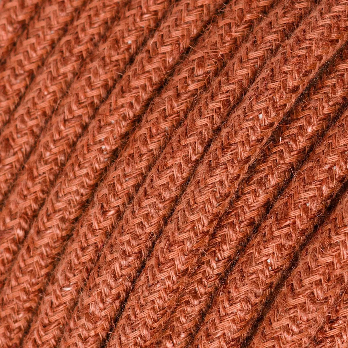 Textilkabel 3x0,75mm² Jute, einfarbig Lehm-Orange