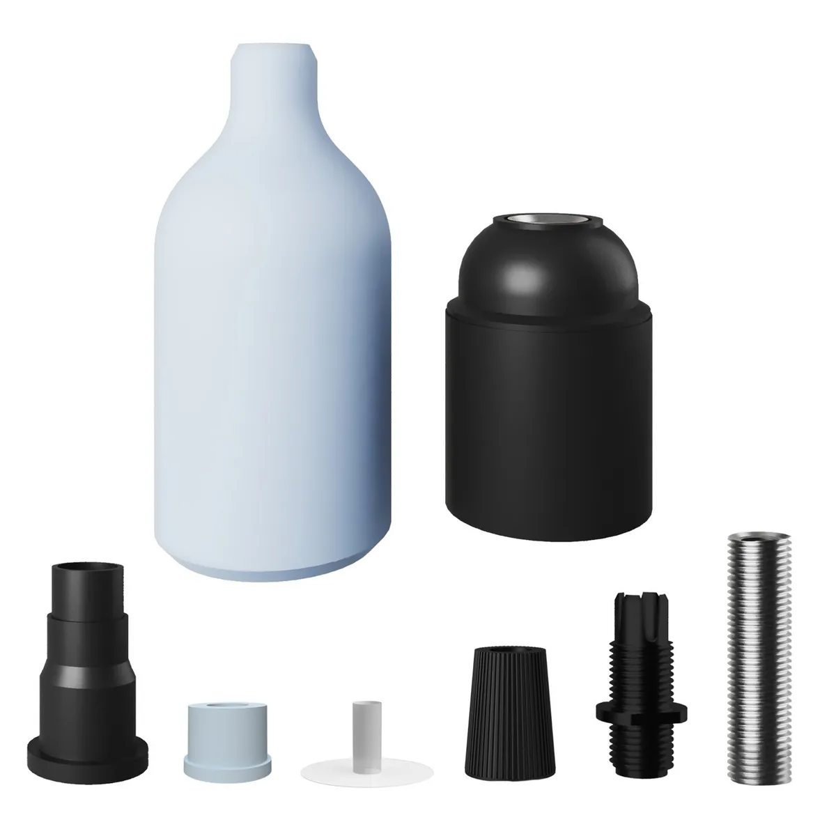 Lampenfassung aus Silikon E27 zuckertütenblau