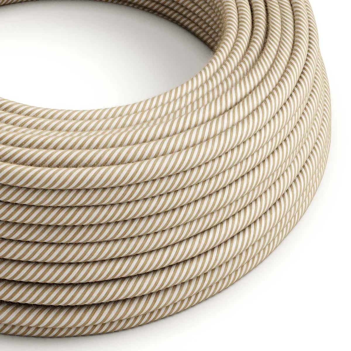 ERN07 Textilkabel rund 3x0,75mm² natürliche Jute lichtweiß Vertigo