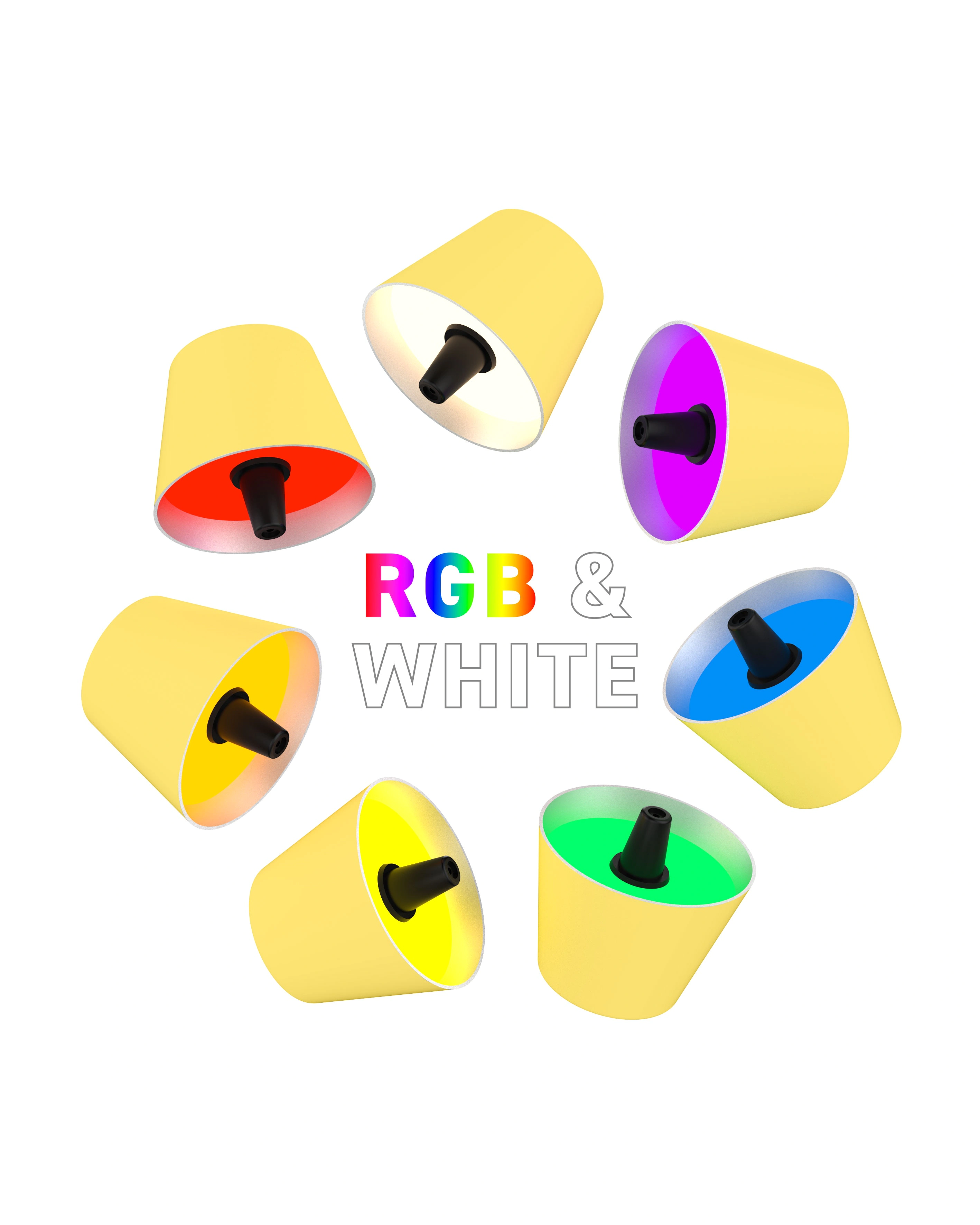 TOP 2.0 - RGB-Akku-Flaschenleuchte gelb