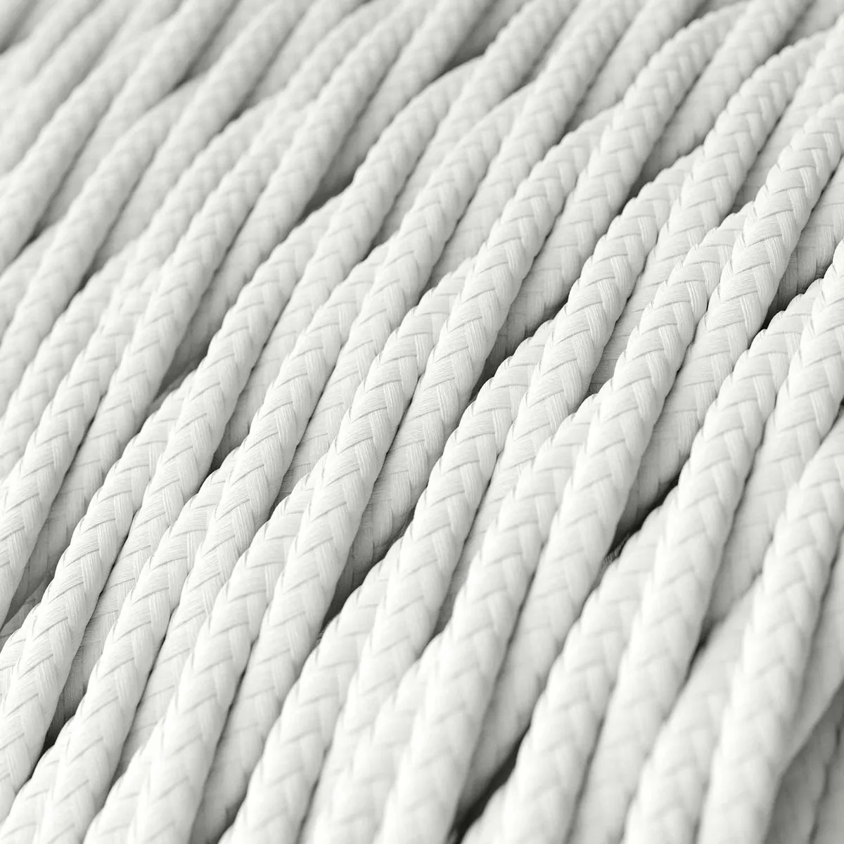 Textilkabel 3x0,75mm² Textil-Seideneffekt geflochten weiß