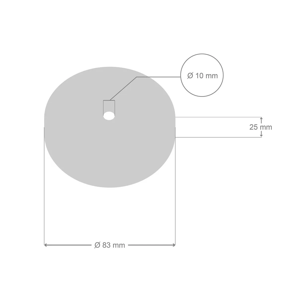 KRM83FCTISTERM Lampenbaldachin Metall Mini Ø8,3cmTitan satiniert