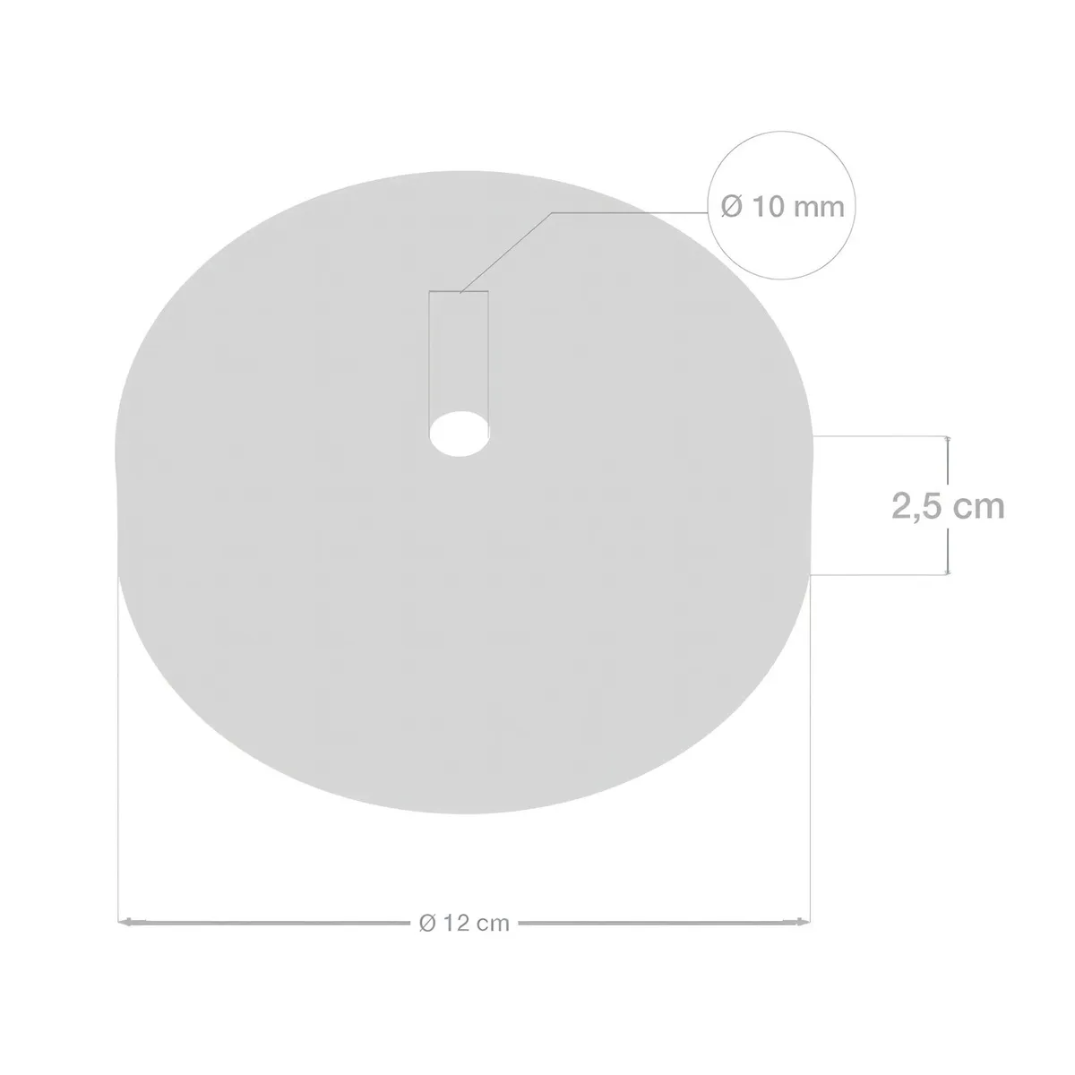 KRM57FCCRTERM Lampenbaldachin Metall Ø12cm chrom