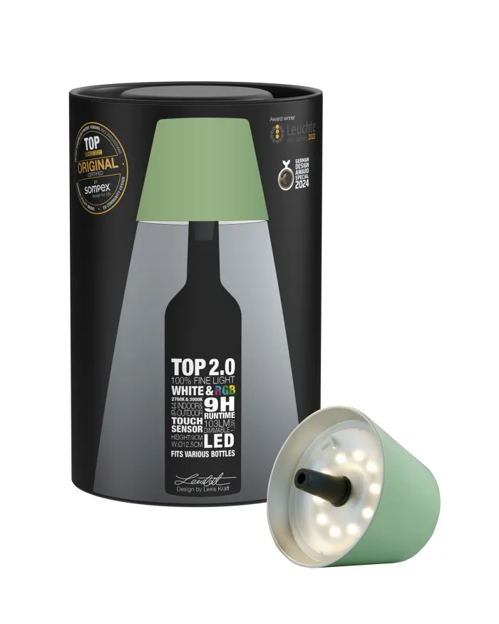 TOP 2.0 - RGB-Akku-Flaschenleuchte olivgrün