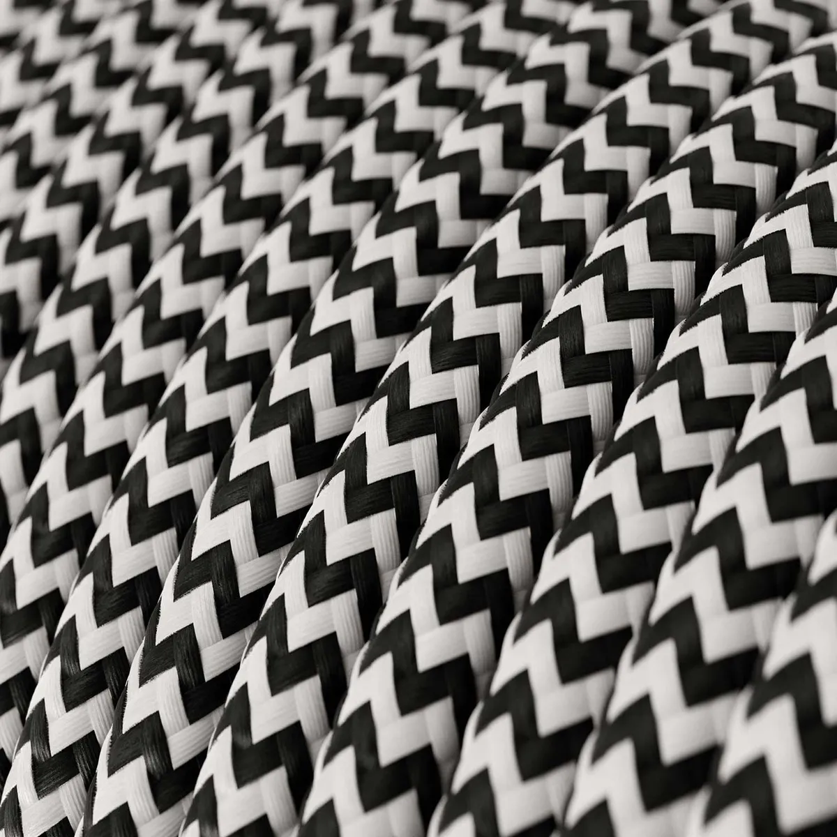 Textilkabel 3x0,75mm² Textil-Seideneffekt Zick-Zack schwarz