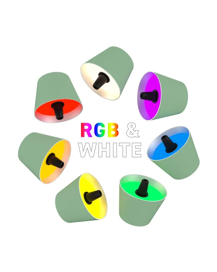 TOP 2.0 - RGB-Akku-Flaschenleuchte olivgrün