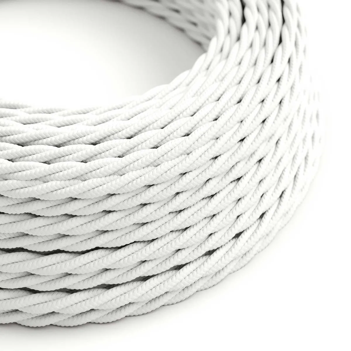 Textilkabel 3x0,75mm² Textil-Seideneffekt geflochten weiß