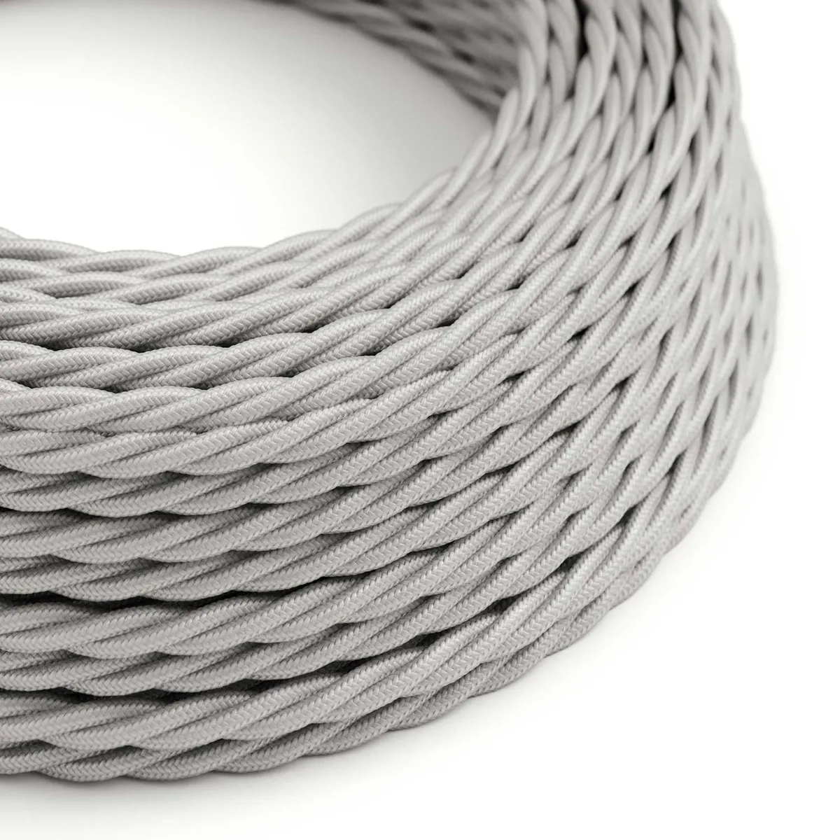 Textilkabel 3x0,75mm² Textil-Seideneffekt geflochten silber