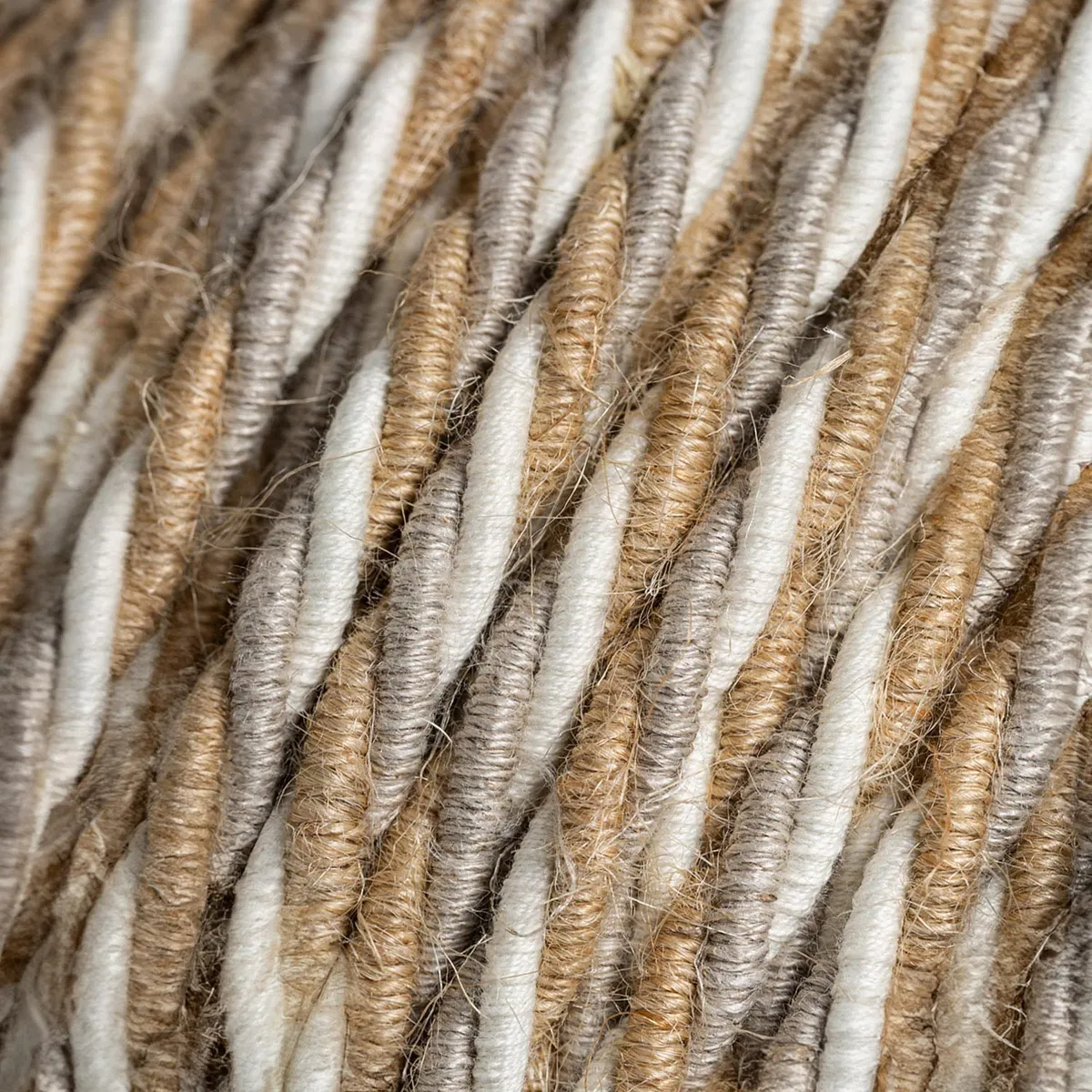 Textilkabel 3x0,75mm² country Jutefaser und Leinen