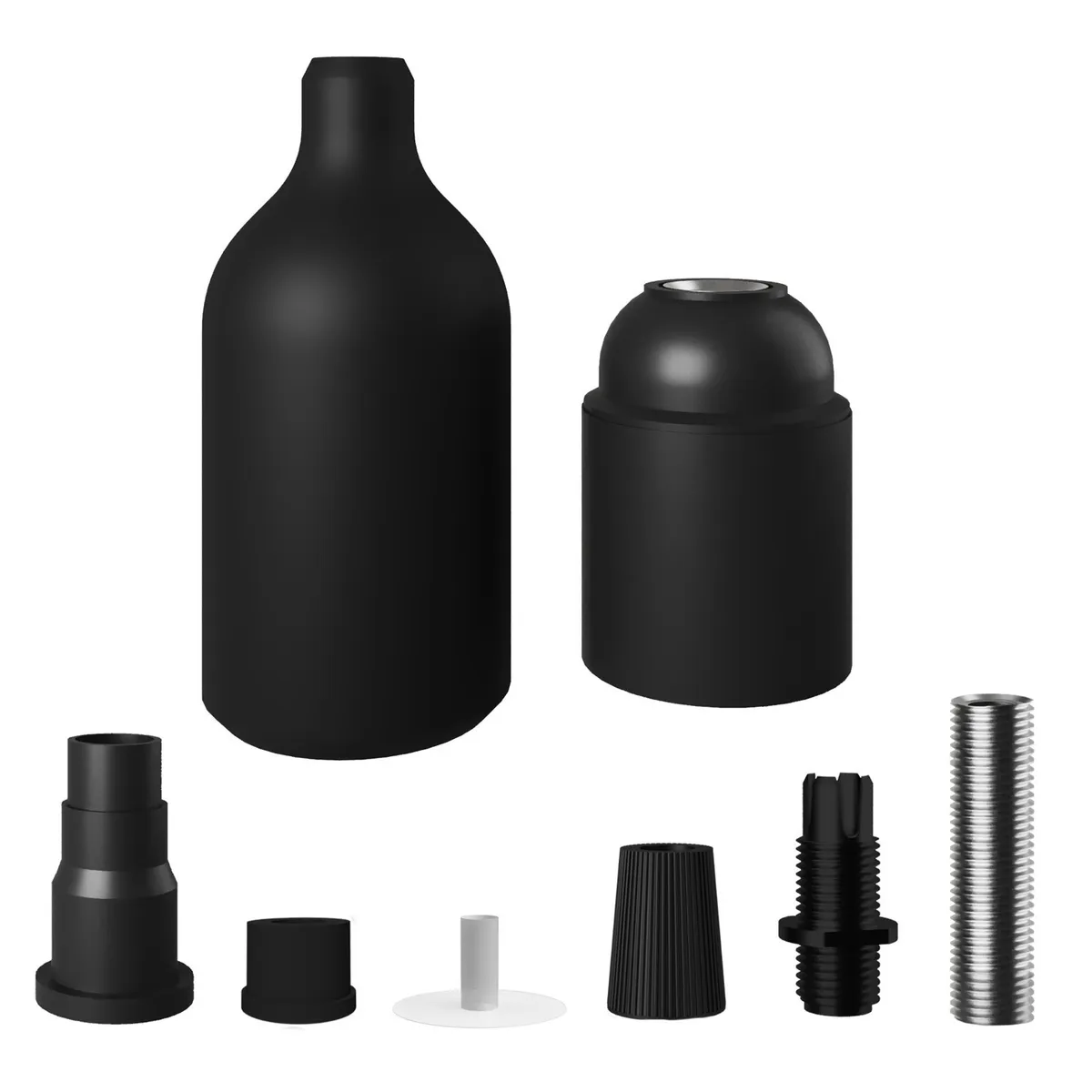 Lampenfassung aus Silikon E27 schwarz