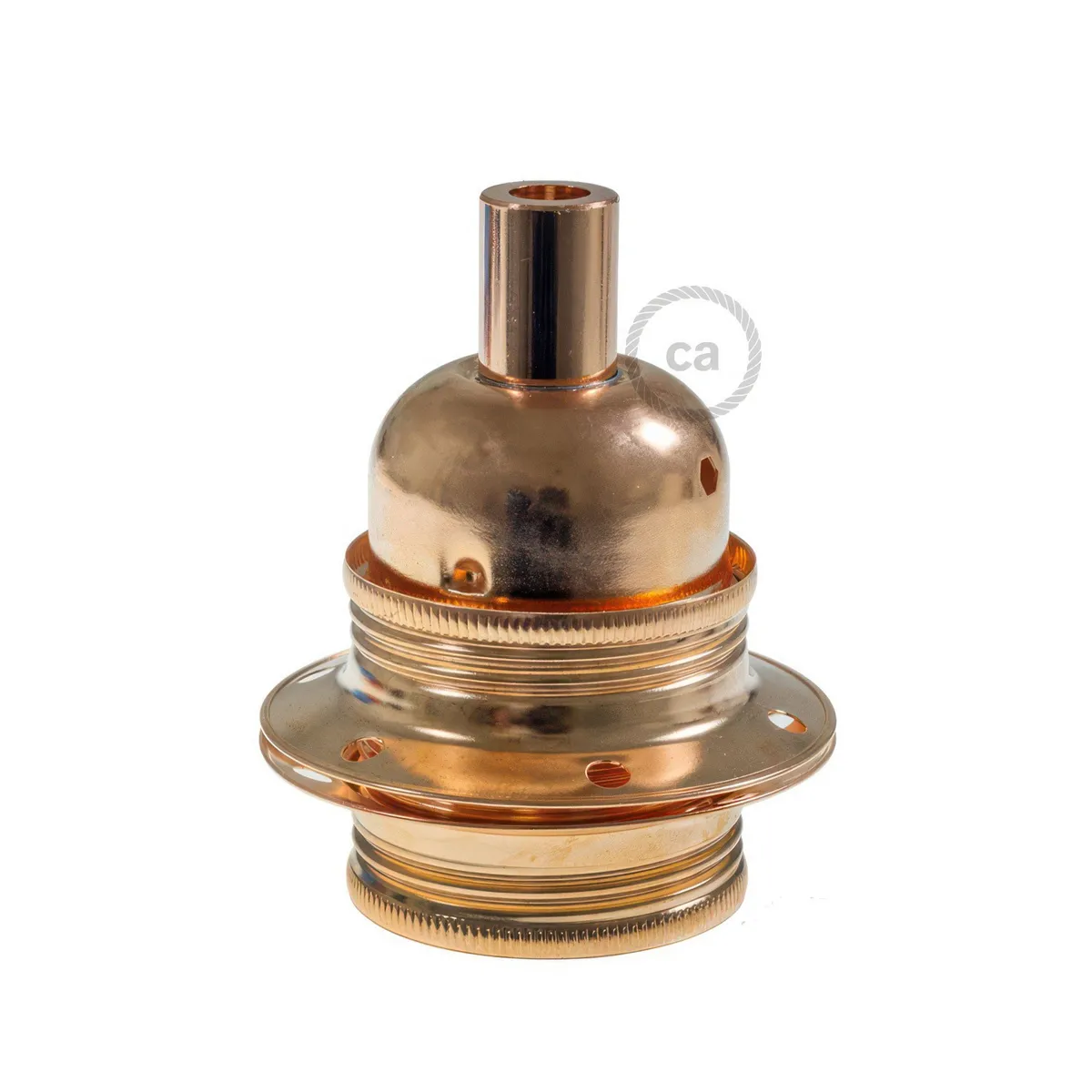 Metall-Fassung E27, kupfer, 2 Gewinderinge