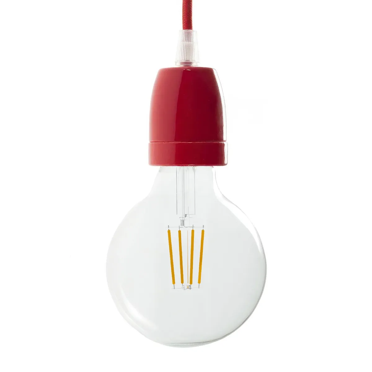 Lampenfassung Porzellan E27 rot