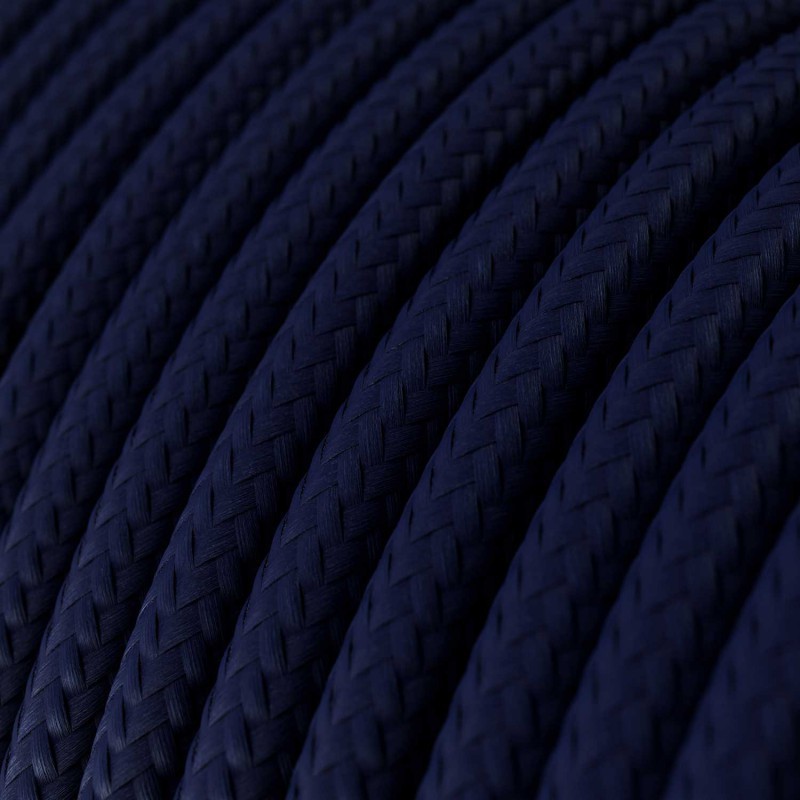 Textilkabel rund 3x0,75mm² tiefblau glänzend
