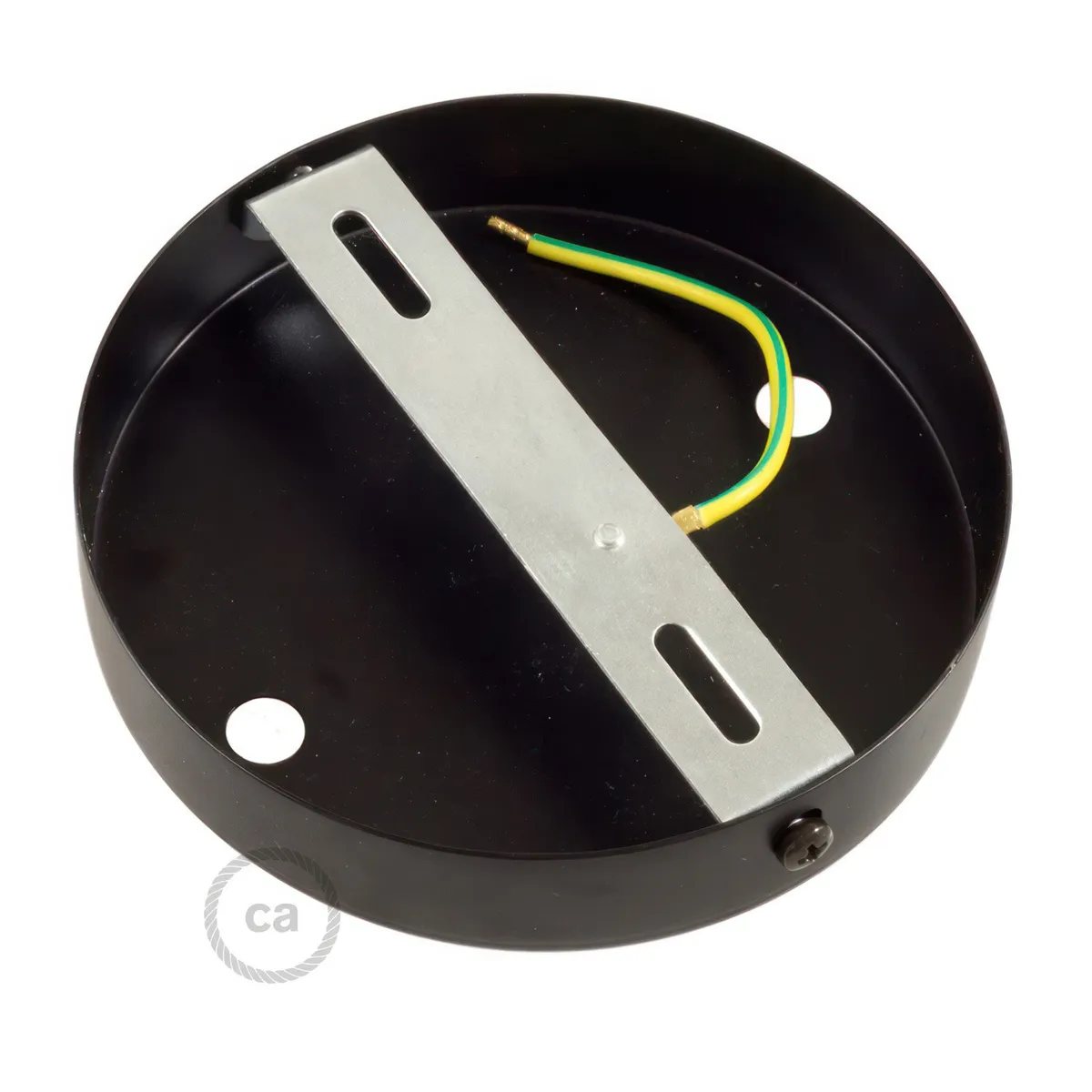 KRM572FVNTERM Lampenbaldachin Metall 2-Loch Ø12 cm Schwarz