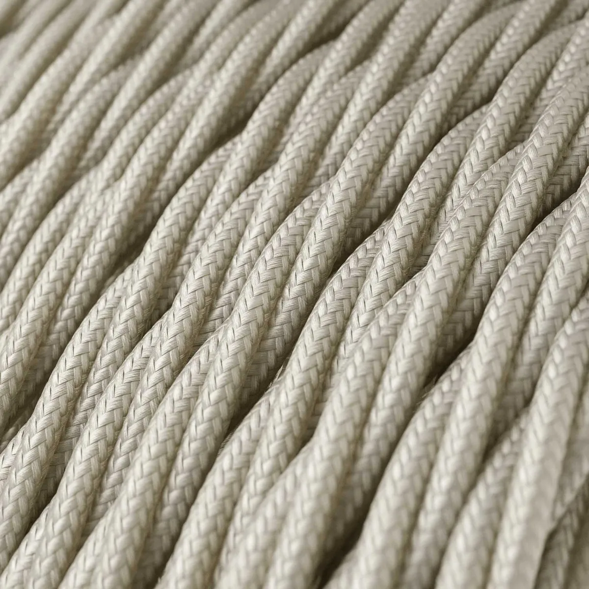 Textilkabel 3x0,75mm² Weiß pearlglänzendes geflochten