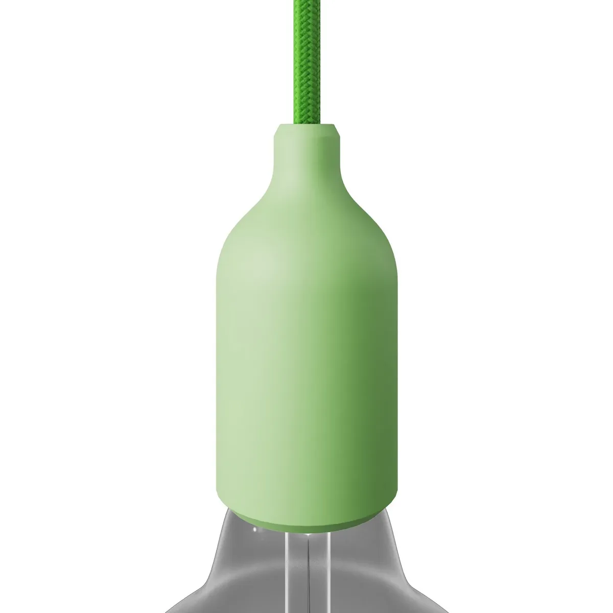 Lampenfassung aus Silikon E27 wiesengrün