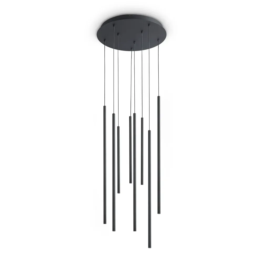 LOOK LED SP8 ROUND DROP D16 H700 ON-OFF 3000K NERO