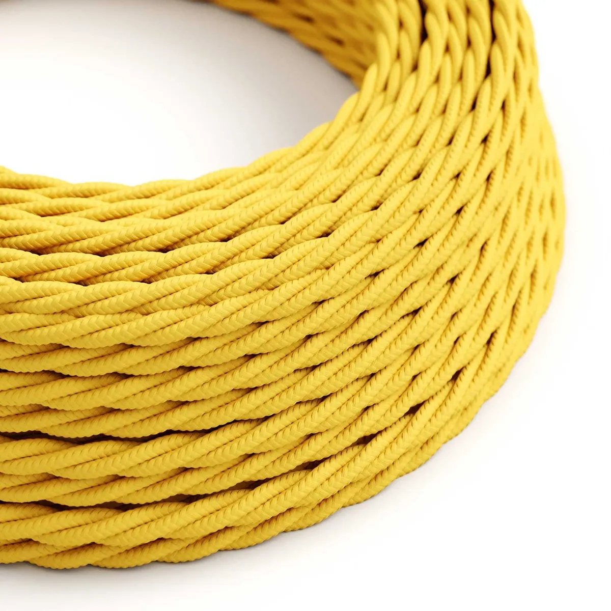 Textilkabel 3x0,75mm² Textil-Seideneffekt geflochten gelb