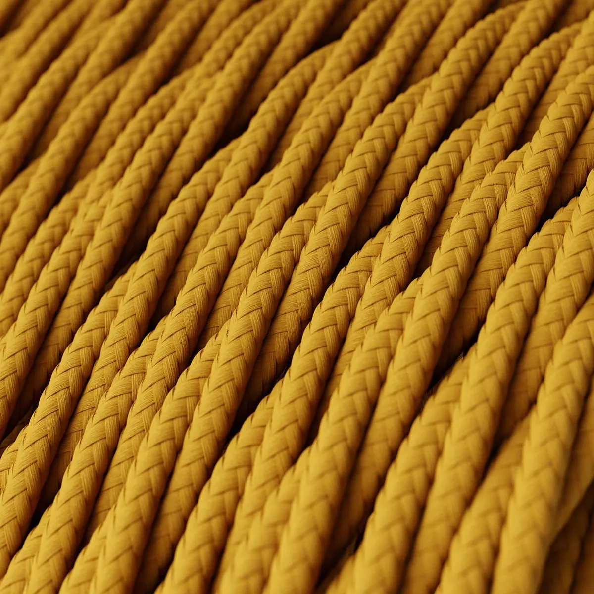Textilkabel 3x0,75mm² Textil-Seideneffekt geflochten senf