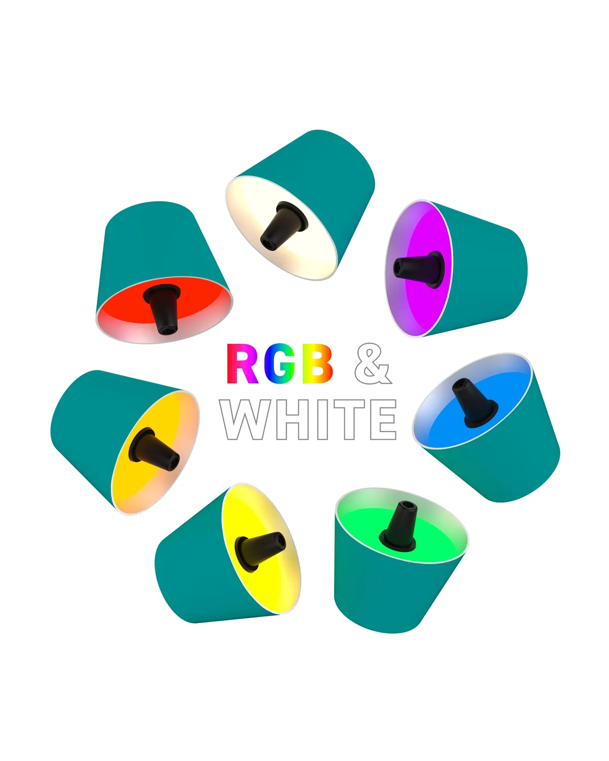 TOP 2.0 - RGB-Akku-Flaschenleuchte türkis