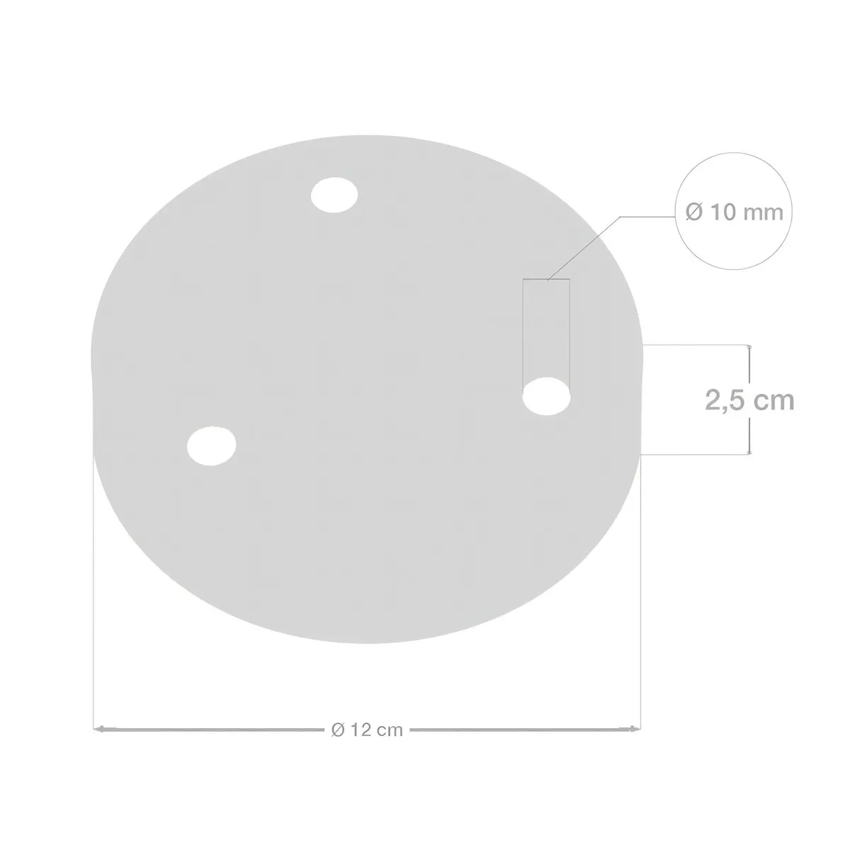 KRM573FVNTERM Lampenbaldachin Metall 3-Loch Ø12 cm Schwarz