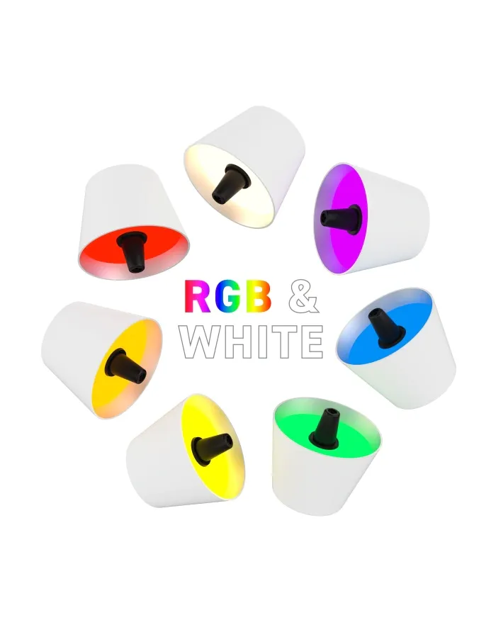 TOP 2.0 - RGB-Akku-Flaschenleuchte weiß