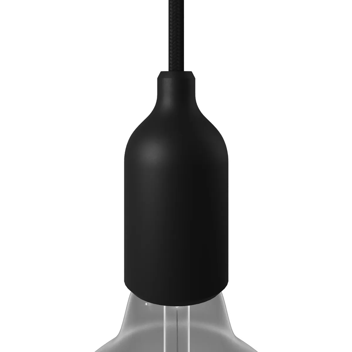 Lampenfassung aus Silikon E27 schwarz