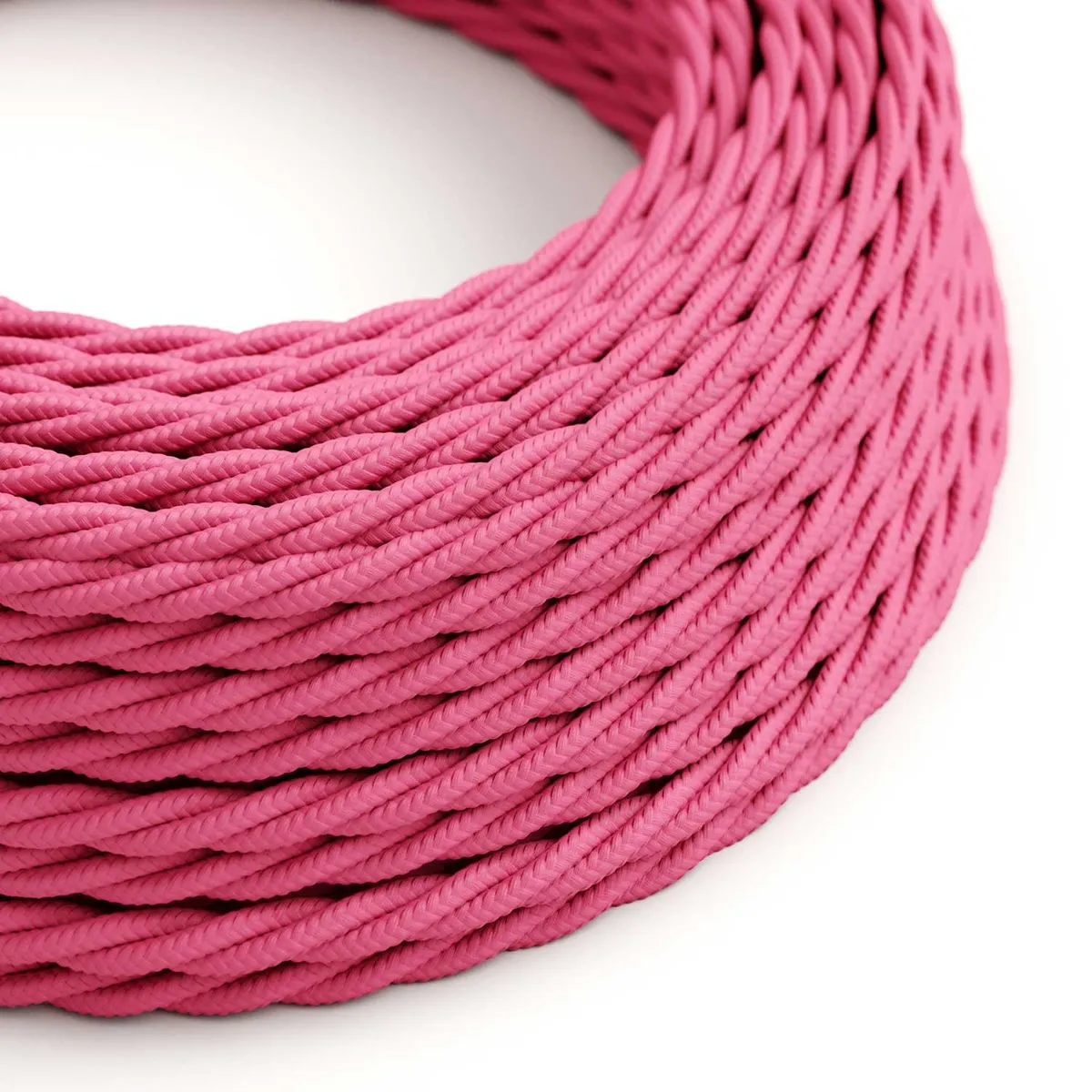 Textilkabel 3x0,75mm² Textil-Seideneffekt geflochten fuchsia