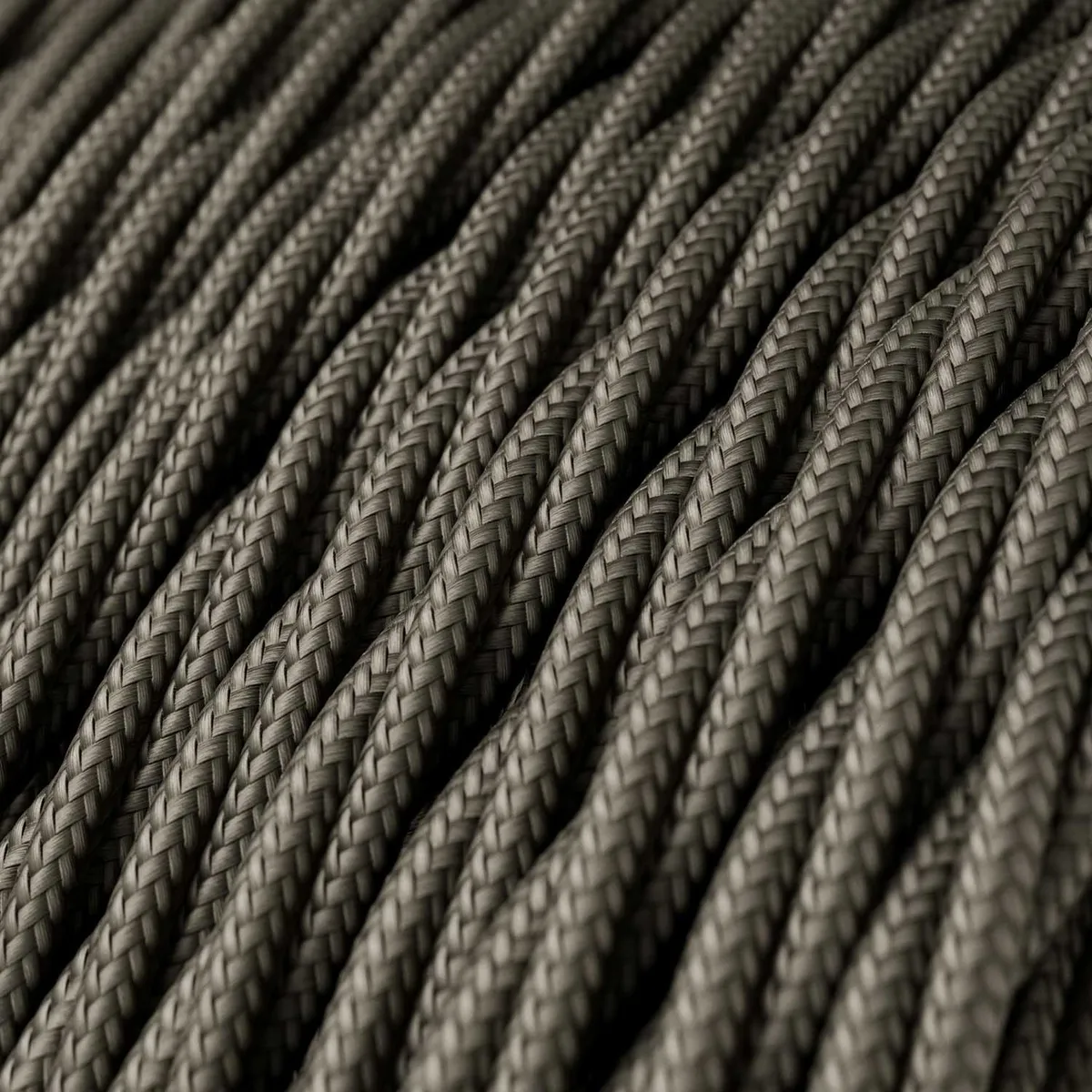 Textilkabel 3x0,75mm² Textil-Seideneffekt geflochten dunkelgrau