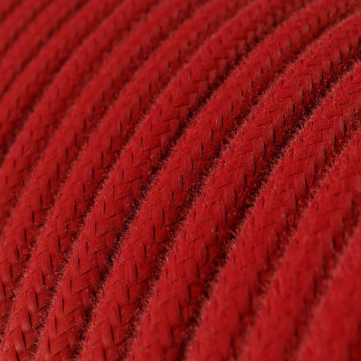 RC35 Textilkabel rund 3x0,75mm² feuerrot, aus Baumwolle