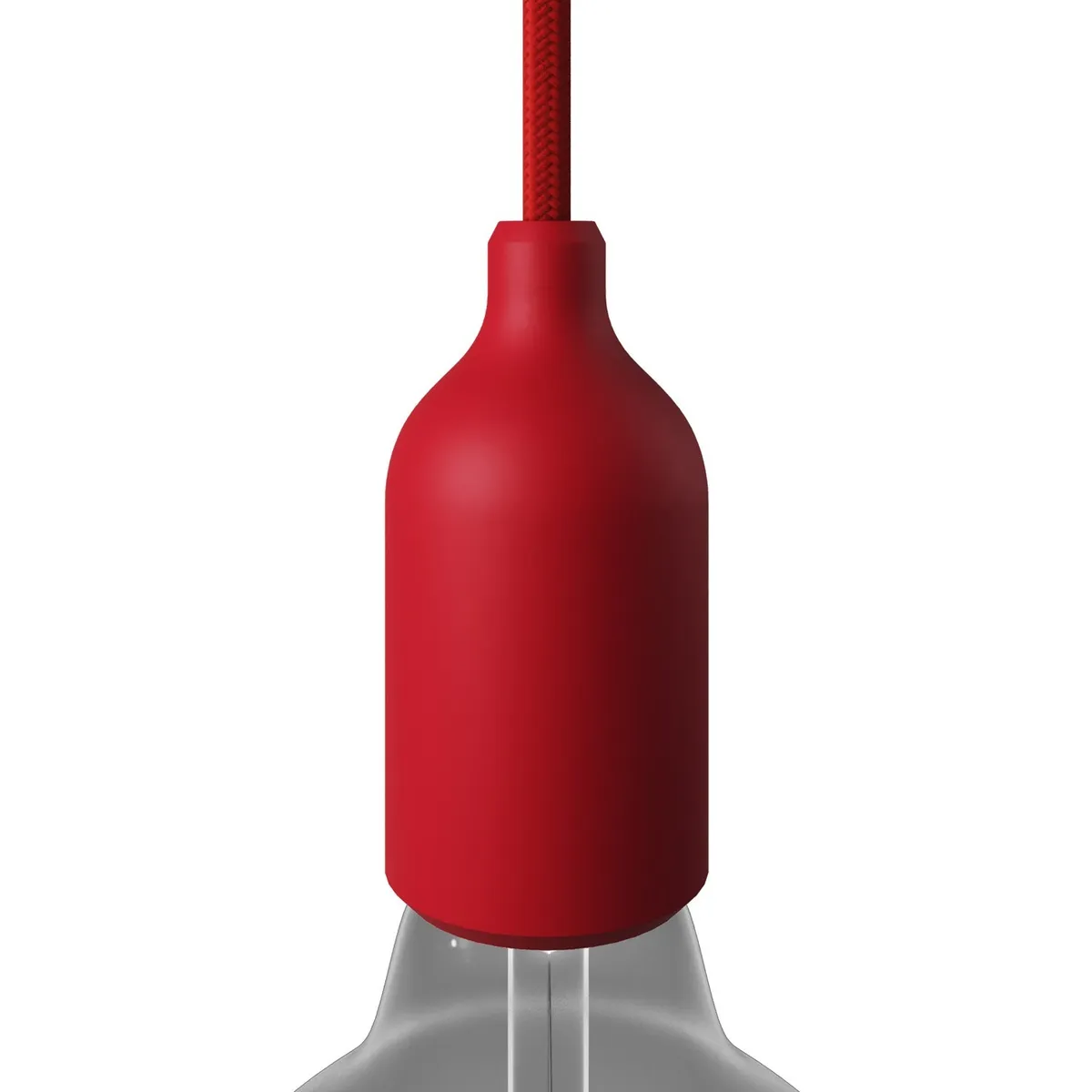 Lampenfassung aus Silikon E27 rot