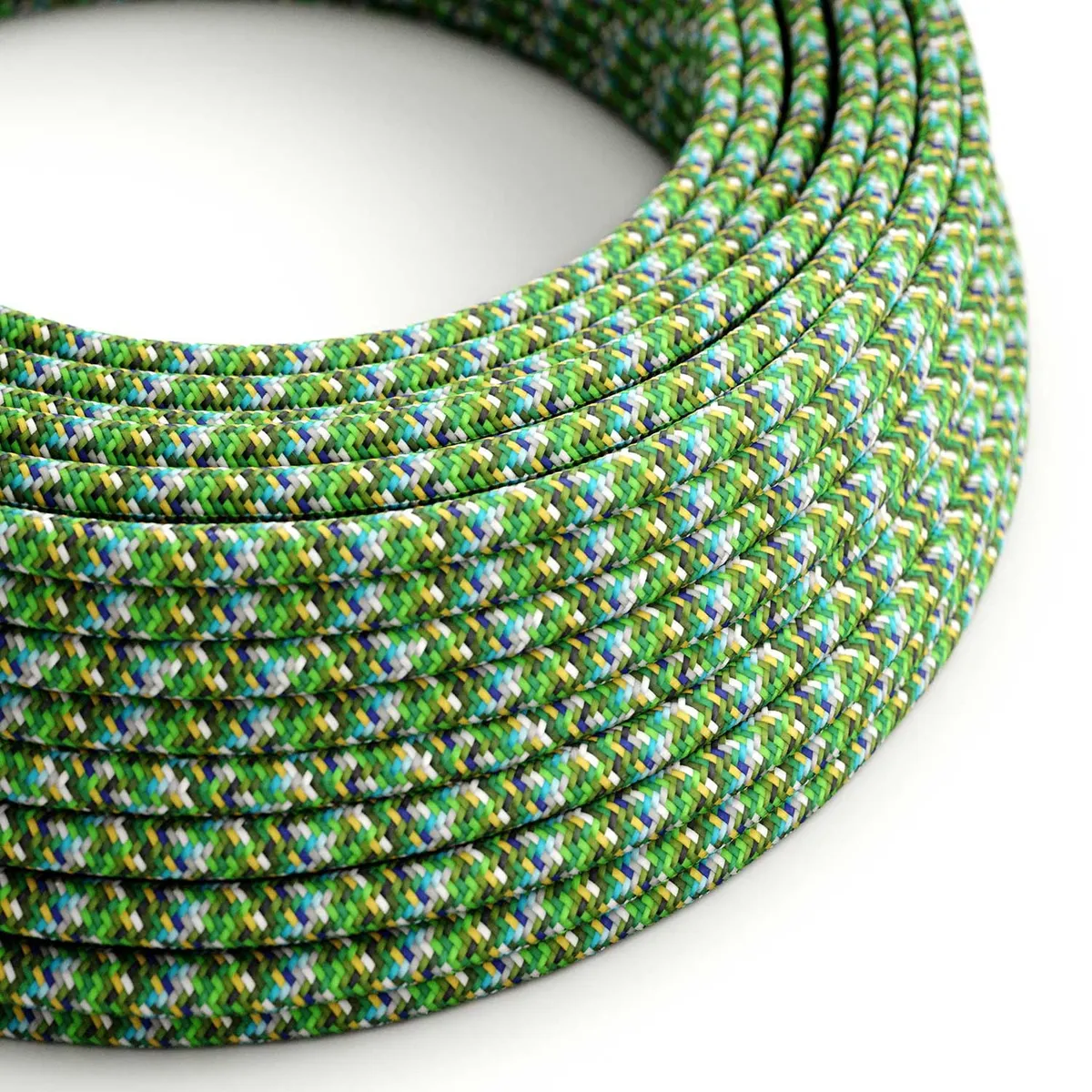 Textilkabel 3x0,75mm² Seideneffekt Pixel grün