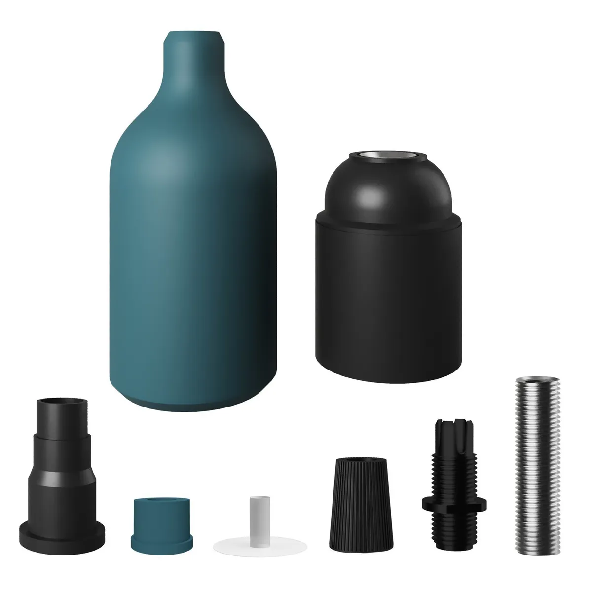 Lampenfassung aus Silikon E27 petrol