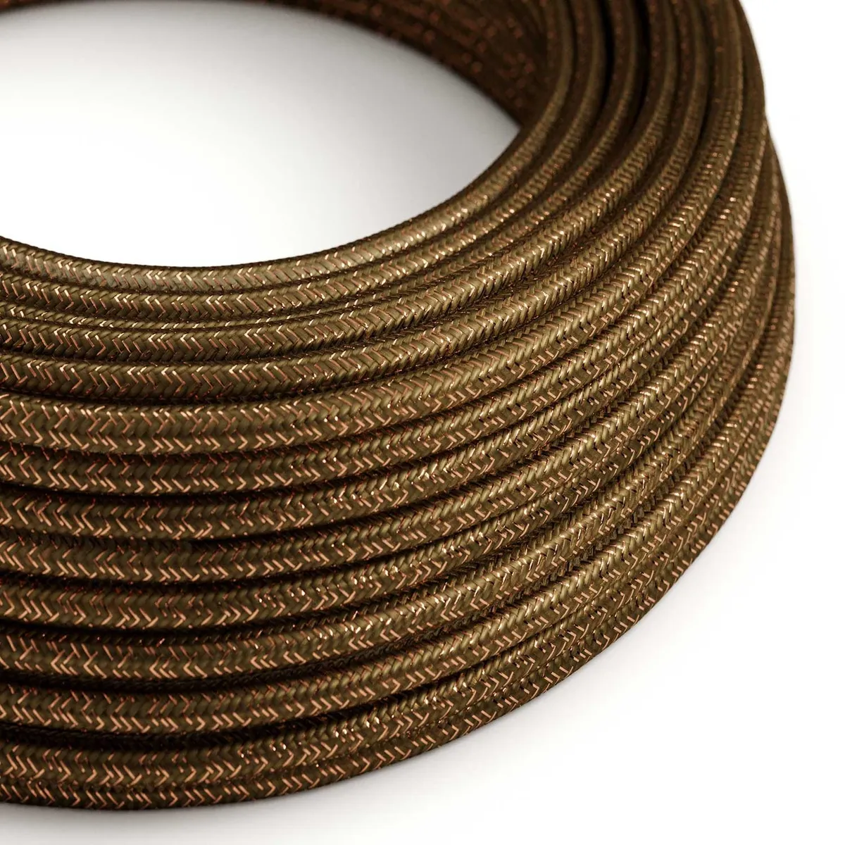 Textilkabel 3x0,75mm² Textil-Seideneffekt geglittert braun