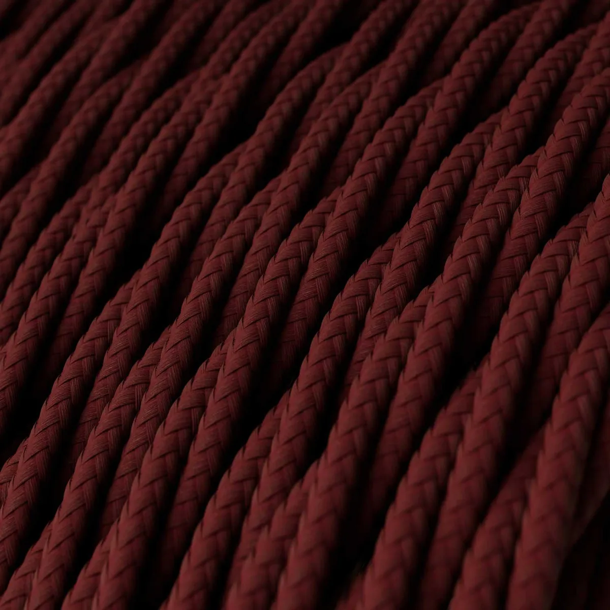 Textilkabel geflochten 3x0,75mm² bordeaux-rot glänzend