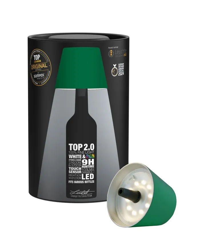 TOP 2.0 - RGB-Akku-Flaschenleuchteb grün