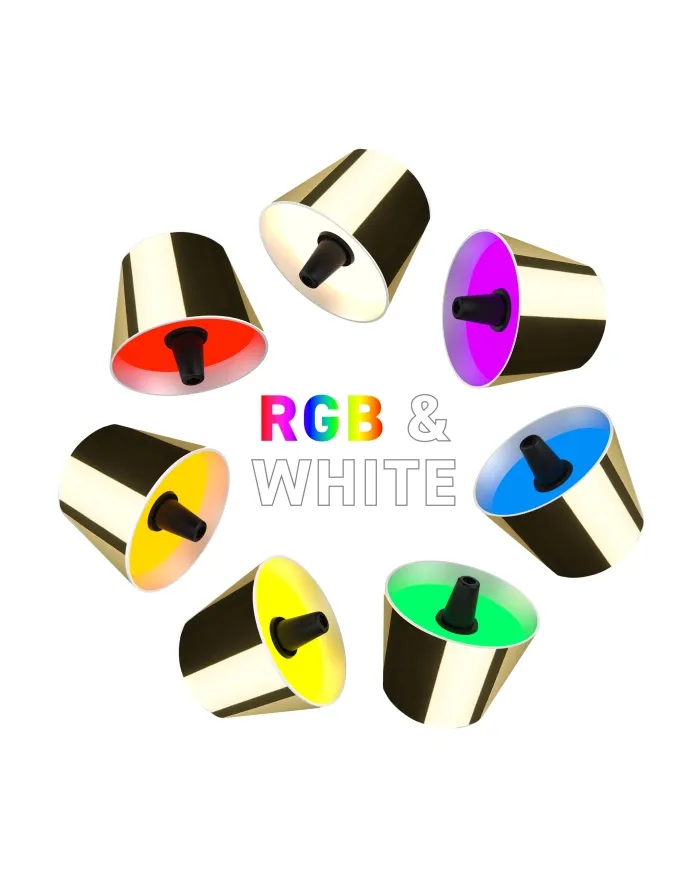 TOP 2.0 - RGB-Akku-Flaschenleuchte gold