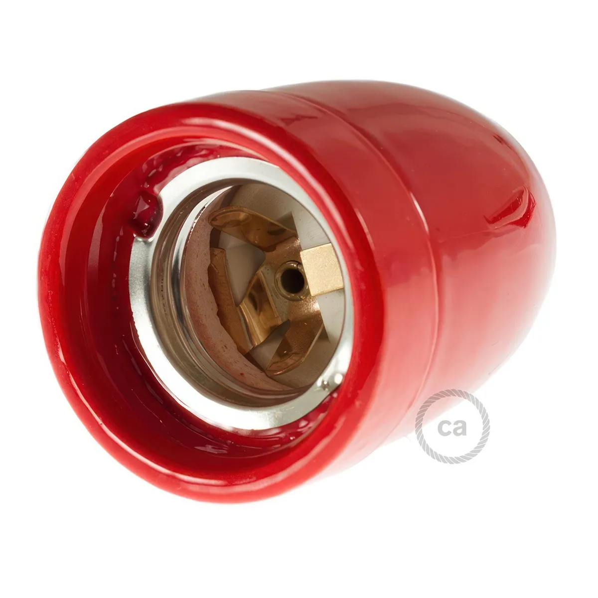 Lampenfassung Porzellan E27 rot