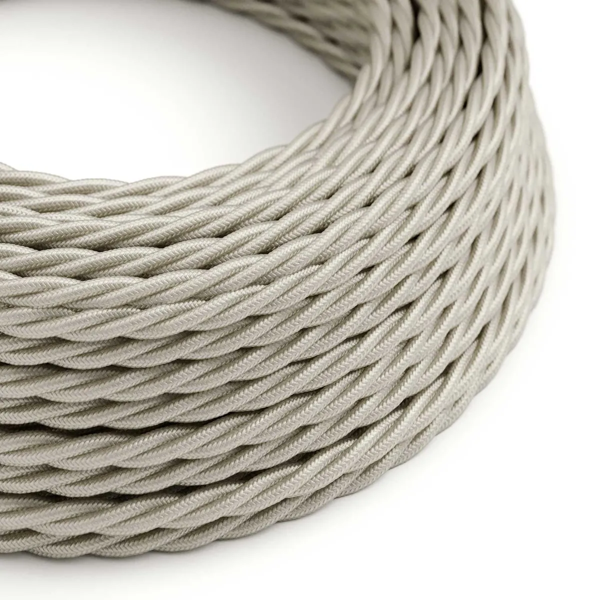 Textilkabel 3x0,75mm² Weiß pearlglänzendes geflochten