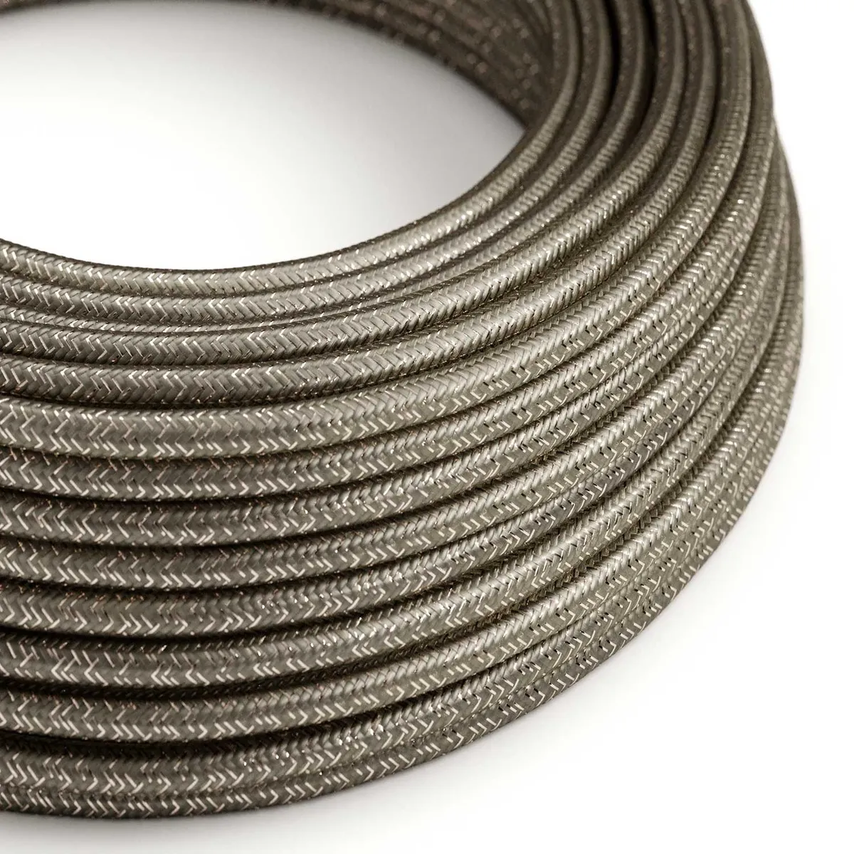 Textilkabel 3x0,75mm² Textil-Seideneffekt geglittert grau