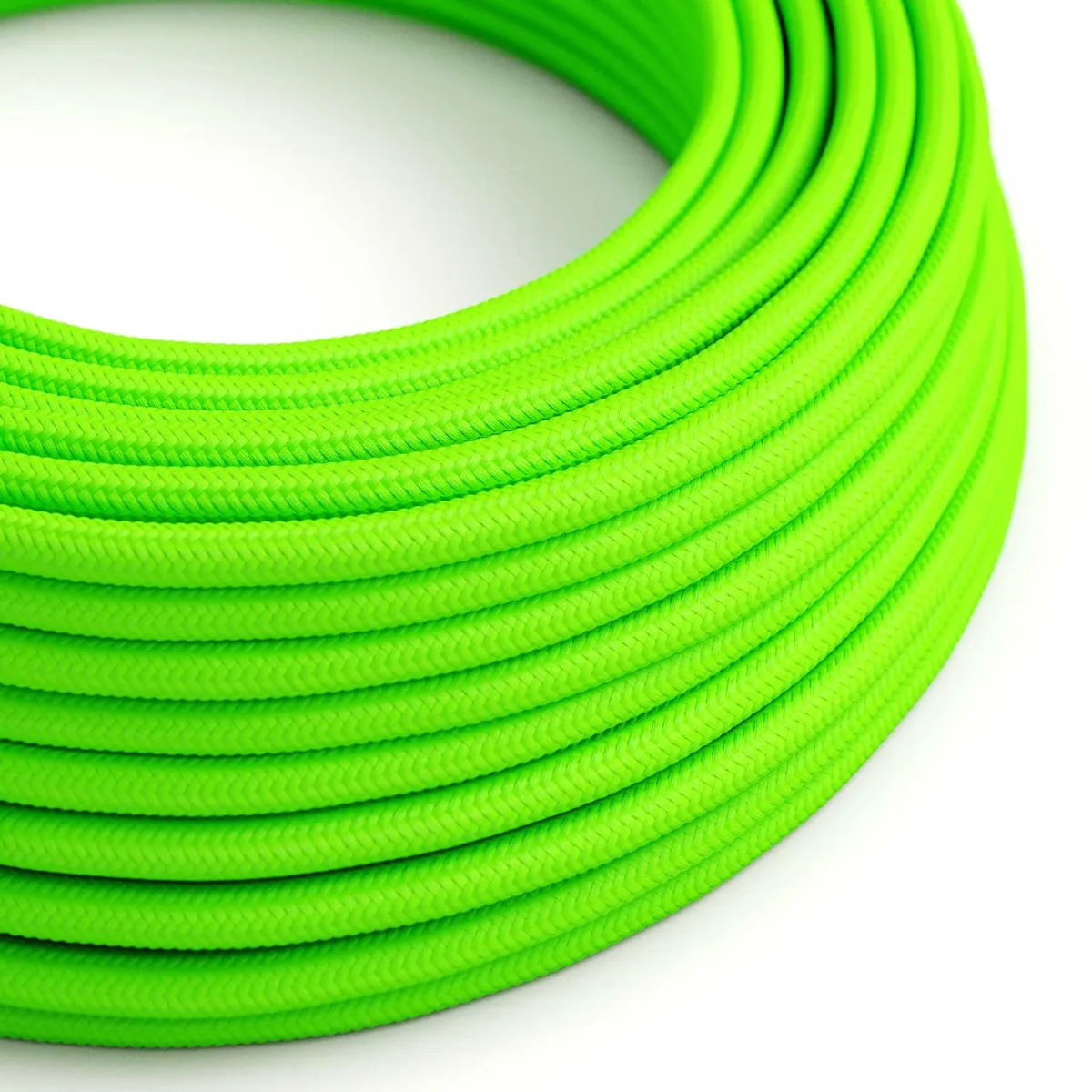 Textilkabel rund 3x0,75mm² neongrün glänzend