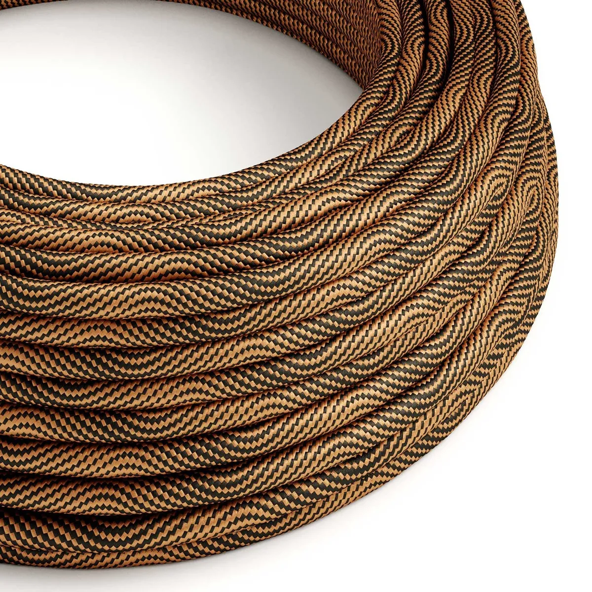 ERM66 Vertigo-Textilkabel 3x0,75mm² Schwarz-Kupfer-Optik