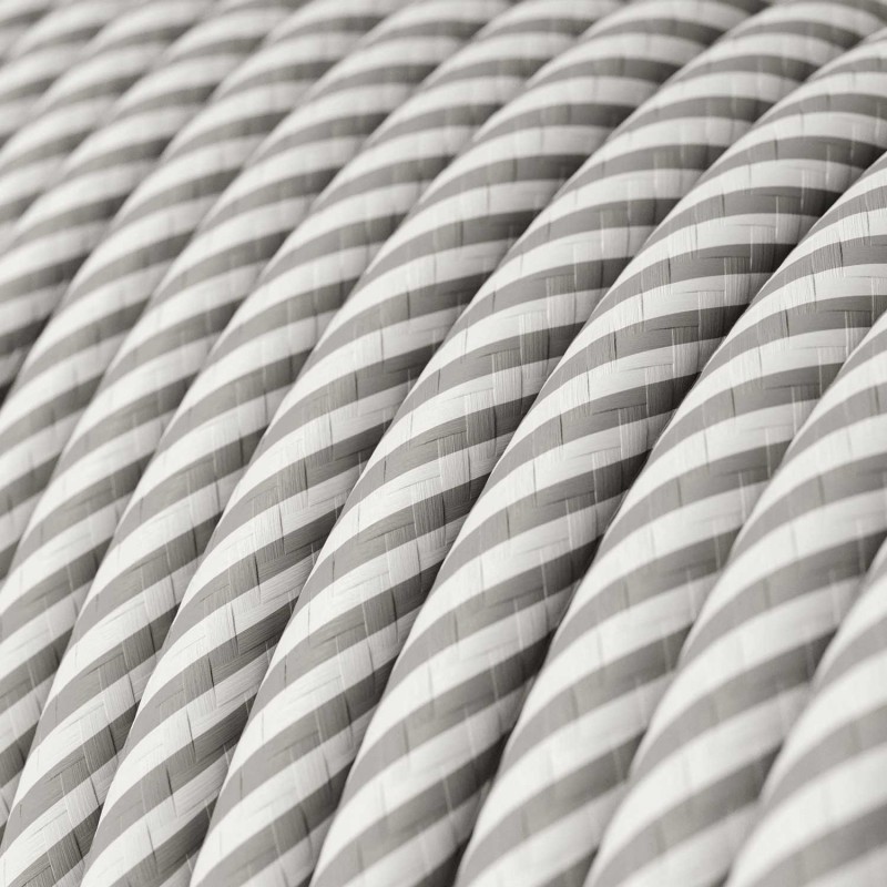 ERM46 Textilkabel rund 3x0,75mm² aluminium-lichtweiß glänzend Vertigo