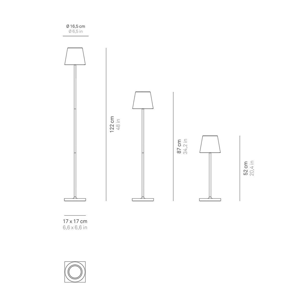 POLDINA L FLOOR LAMP Ø.170x1220mm. CORTEN