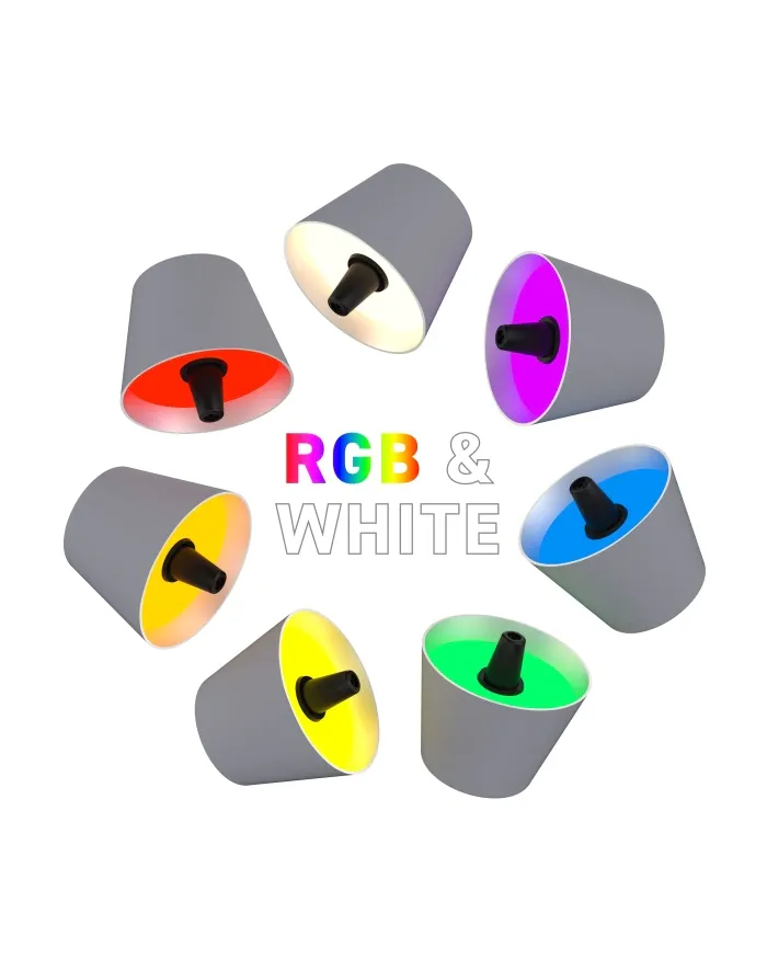 TOP 2.0 - RGB-Akku-Flaschenleuchte grau