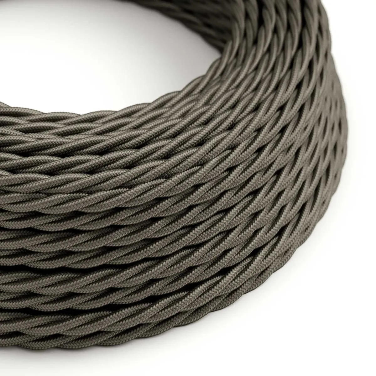 Textilkabel 3x0,75mm² Textil-Seideneffekt geflochten dunkelgrau