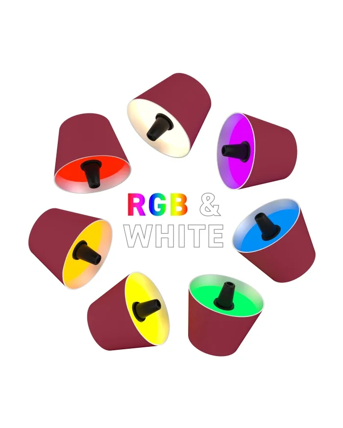 TOP 2.0 - RGB-Akku-Flaschenleuchte bordeaux