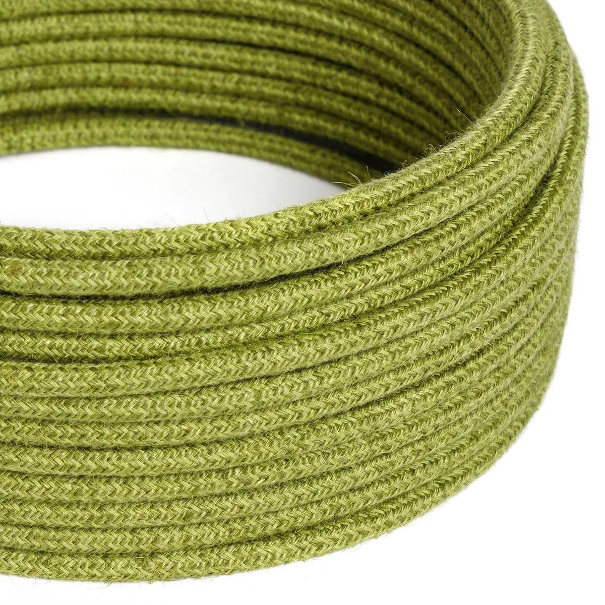 Textilkabel 3x0,75mm² Jute, einfarbig Heufarben