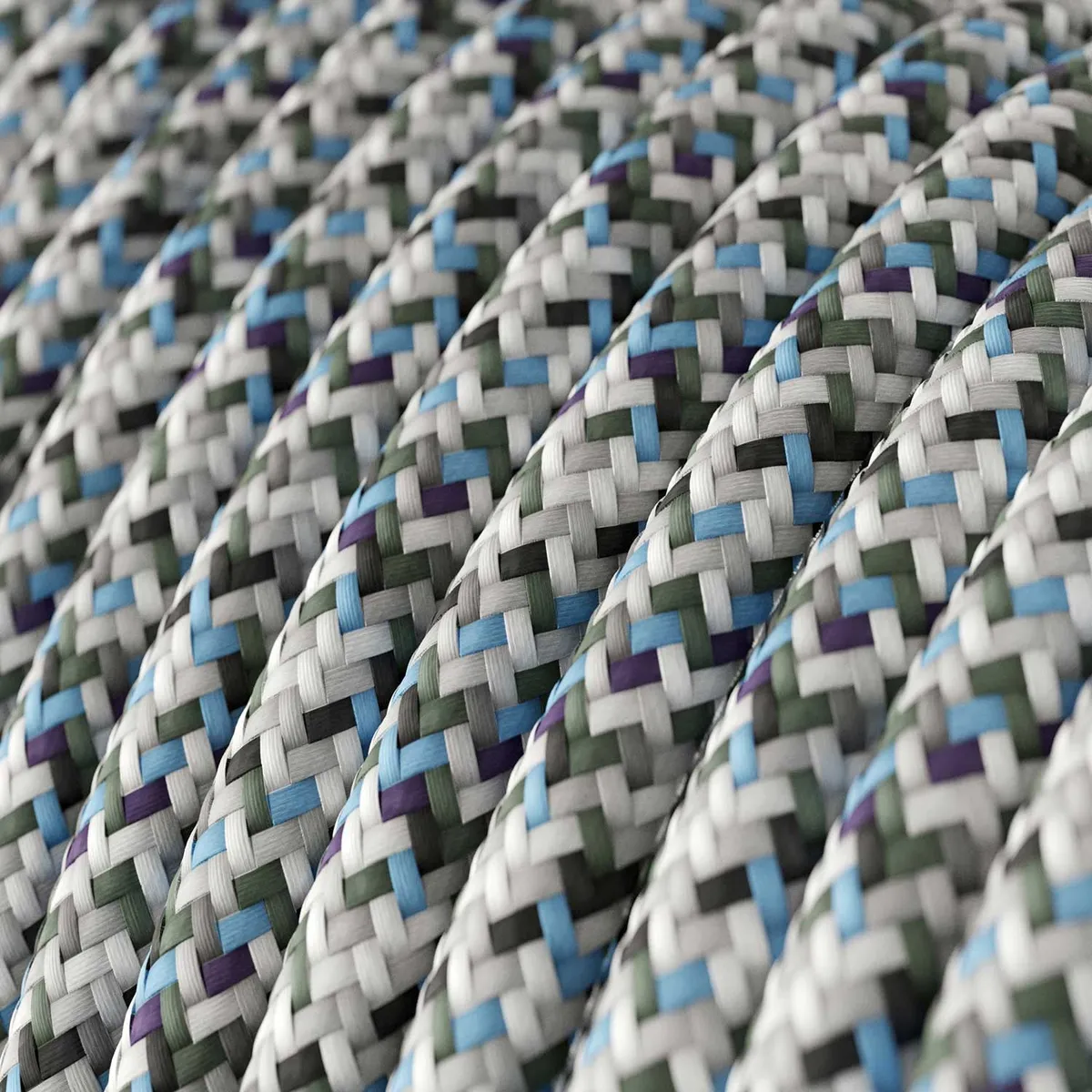 Textilkabel 3x0,75mm² Seideneffekt Pixel eis